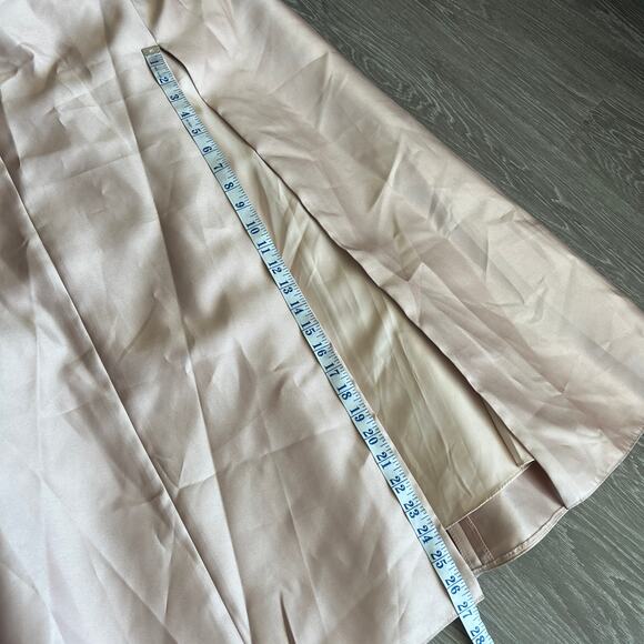 Alfred Sung Dress Size 14 Twill Trumpet Front Slit Cameo D758 - Picture 10 of 16